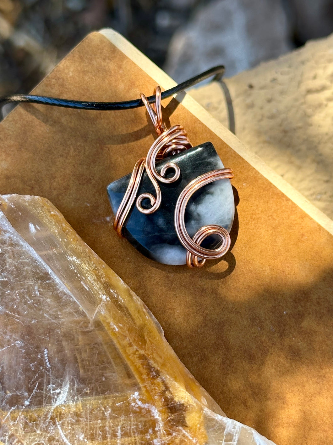 Reserved for Kathy m Buffalo turquoise Wire wrapped pendant