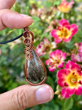 Load image into Gallery viewer, Reserved for Bethany s Black Tourmalinated Quartz Wire Wrapped Pendent Necklace
