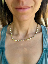 Load image into Gallery viewer, Serpentine + white magnesite beaded 18” necklace + bracelet SET
