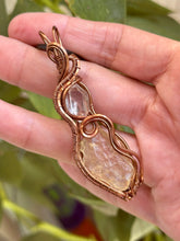 Load image into Gallery viewer, Herkimer diamond with Libyan desert glass wire wrapped pendant talisman necklace
