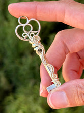 Load image into Gallery viewer, Rutile quartz mini skeleton key wire wrapped pendant necklace

