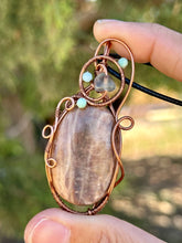 Load image into Gallery viewer, CHAIN ADDITION Belomorite with Fluorite + Amazonite Inclusions Wire Wrapped Pendent Necklace
