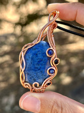 Load image into Gallery viewer, RESERVED FOR SAMI n Dumortierite with Gem Inclusions Wire Wrapped Pendent Necklace
