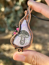 Load image into Gallery viewer, Reserved for cambra k Phosphosiderite with gemstone inclusions Wire wrapped pendent necklace
