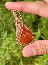 Load image into Gallery viewer, Carnelian wire wrapped pendant necklace
