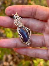 Load image into Gallery viewer, Iolite wire wrapped pendant necklace
