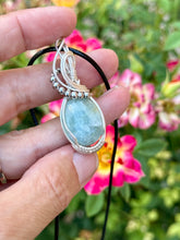 Load image into Gallery viewer, Reserved for Noelle g Aquamarine Wire Wrapped Pendent Necklace
