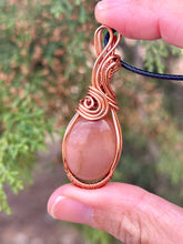 Load image into Gallery viewer, Peach Moonstone Wire wrapped pendant
