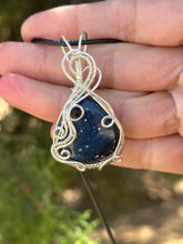 Load image into Gallery viewer, Leland obsidian with black onyx gem accent wire wrapped pendent necklace
