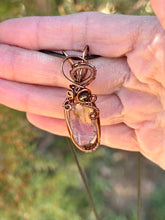 Load image into Gallery viewer, Ametrine with smoky quartz gem accent wire wrapped pendant necklace

