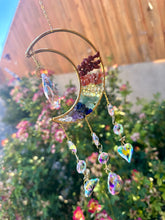 Load image into Gallery viewer, RESERVED FOR NANCY H Chakra Gem moon Suncatcher
