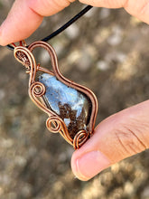 Load image into Gallery viewer, Reserved for Sarah s Australian bouler opal Wire wrapped pendent necklaced
