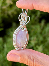Load image into Gallery viewer, Pink kunzite wire wrapped pendant necklace
