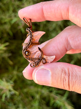 Load image into Gallery viewer, Rosetta jasper moon with tiger eye gem accent wire wrapped pendant necklace
