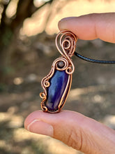 Load image into Gallery viewer, Reserved for Jennifer m charoite  with Sugilite gem inclusions  Wire Wrapped Pendent Necklaces
