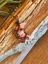 Load image into Gallery viewer, Rosetta jasper moon with tiger eye gem accent wire wrapped pendant necklace
