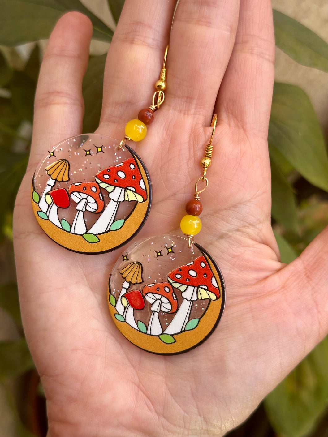 Red jasper mushie earrings