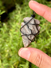Load image into Gallery viewer, Jasper arrowhead wire wrapped pendant necklace
