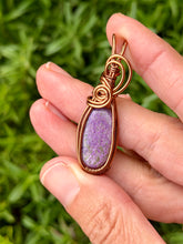 Load image into Gallery viewer, Stichtite Wire wrapped pendant necklace
