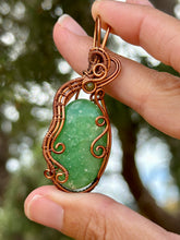 Load image into Gallery viewer, Green quartz with peridot gem accents wire wrapped pendant necklace
