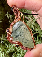 Load image into Gallery viewer, Reserved for Jennifer r Prehnite with Epidote + Gem Inclusions Wire Wrapped Pendent Necklace
