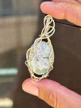 Load image into Gallery viewer, Peace jade wire wrapped pendant necklace
