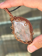 Load image into Gallery viewer, Fire quartz wire wrapped pendant talisman necklace
