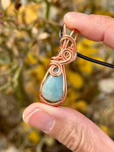 Load image into Gallery viewer, Reserved for amy j Aquamarine mini Wire wrapped pendant
