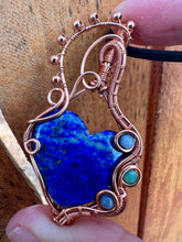 Load image into Gallery viewer, Reserved for Sarah j Lapis Lazuli with Gem inclusions Wire Wrapped Pendent Necklace
