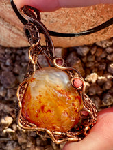 Load image into Gallery viewer, Reserved for Lisa t Carnelian with inclusions Wire Wrapped Pendent Necklace

