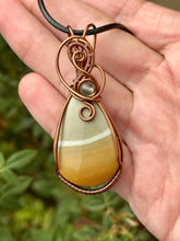 Load image into Gallery viewer, Polychrome Desert Jasper with Green Fluorite gem accents wire wrapped pendant necklace
