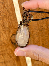 Load image into Gallery viewer, DESIGNER CAB Faceted golden rutile quartz pendent  wire wrapped pendent
