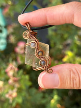 Load image into Gallery viewer, Reserved for Jesica d Optical calcite with Gem inclusions Wire wrapped pendent necklace
