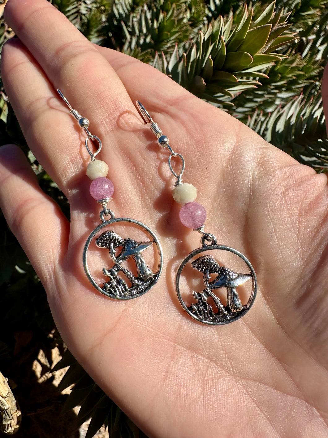 Reserved for Sarah s Lilac Jade Mushie Earrings