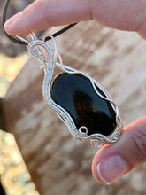 Load image into Gallery viewer, Green goldstone  Wire wrapped pendant
