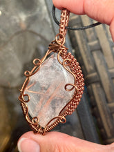 Load image into Gallery viewer, Fire quartz wire wrapped pendant talisman necklace
