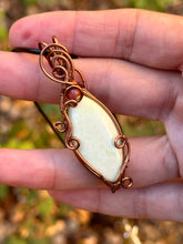 Load image into Gallery viewer, Lemon chrysoprase with ruby gem accent wire wrapped pendant necklace
