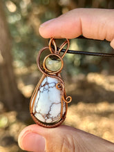 Load image into Gallery viewer, Reserved for Erin h Arizona Wild Horse with Prejnite gem inclusions Wire wrapped pendent necklace

