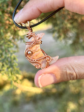 Load image into Gallery viewer, Rosetta Jasper moon with hematite gem accents wire wrapped pendant necklace
