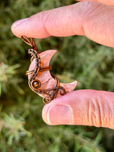 Load image into Gallery viewer, Rosetta jasper moon with tiger eye gem accent wire wrapped pendant necklace

