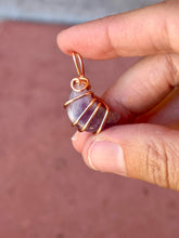 Load image into Gallery viewer, Amethyst moon mini wire wrapped pendant necklace
