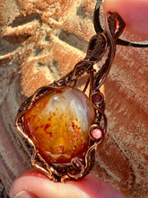 Load image into Gallery viewer, Reserved for Lisa t Carnelian with inclusions Wire Wrapped Pendent Necklace
