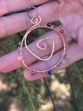 Load image into Gallery viewer, Chakra Gems Wire Wrapped Spiral Pendant
