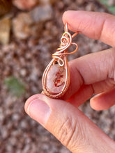 Load image into Gallery viewer, Copper rutile quartz mini wire wrapped pendant necklace
