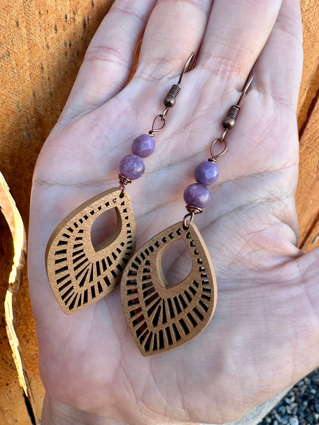 Reserved for Rita m Lepidolite earrings