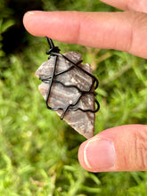 Load image into Gallery viewer, Jasper arrowhead wire wrapped pendant necklace
