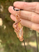 Load image into Gallery viewer, Rosetta Jasper + Rhodonite gem accents wire wrapped pendant necklace
