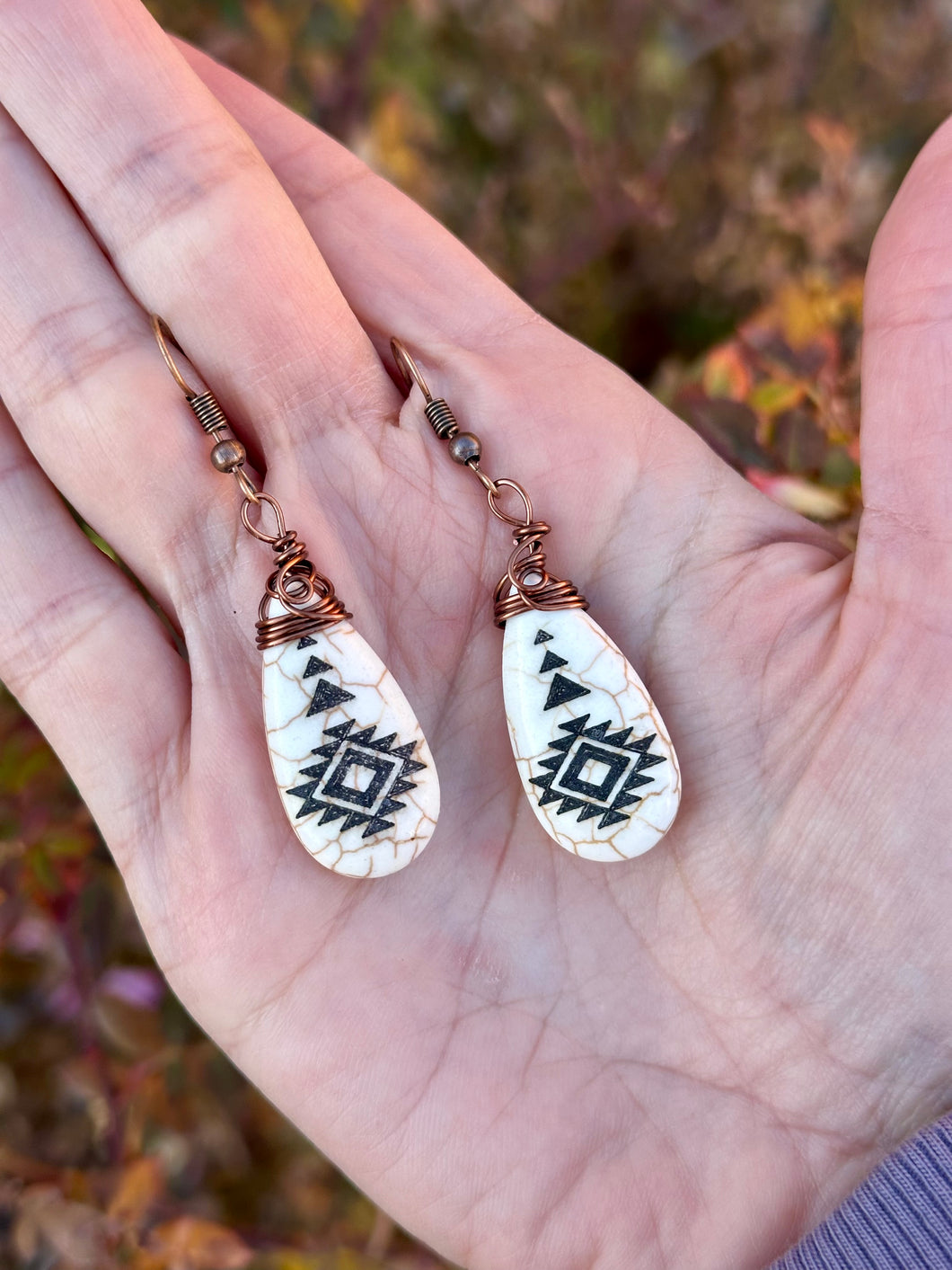 Tribal magnesite earrings