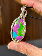 Load image into Gallery viewer, Reserved for Phylicia m Kaleidoscope Mojave turquoise Wire wrapped pendant
