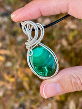 Load image into Gallery viewer, Reserved for Anne k Malachite Wire wrapped pendant
